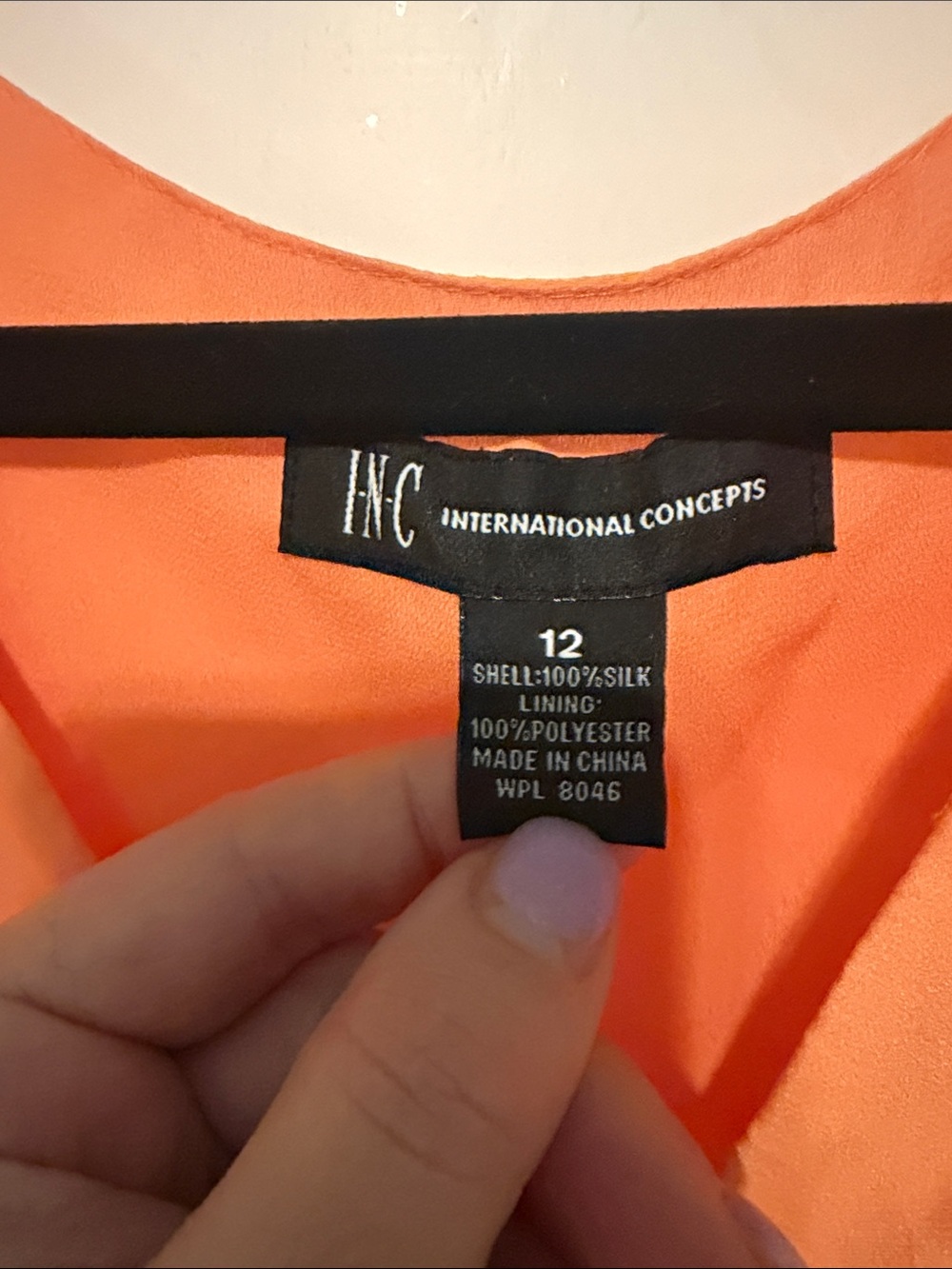 INC International Concepts 100% Silk Orange to Pink Ombré Sleeveless Dress - Picture 2 of 8